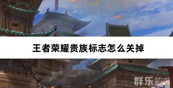 王者荣耀贵族标志怎么关掉