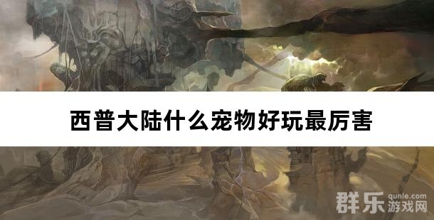 西普大陆什么宠物好玩最厉害